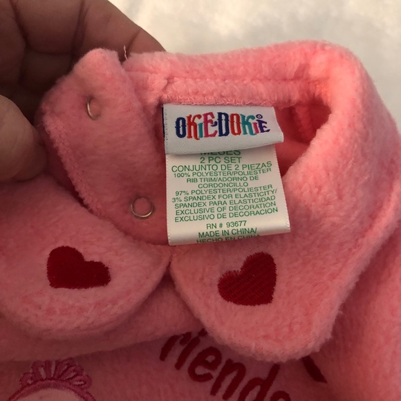 Okie Dokie Fleece one piece with headband 12 M - Picture 3 of 4
